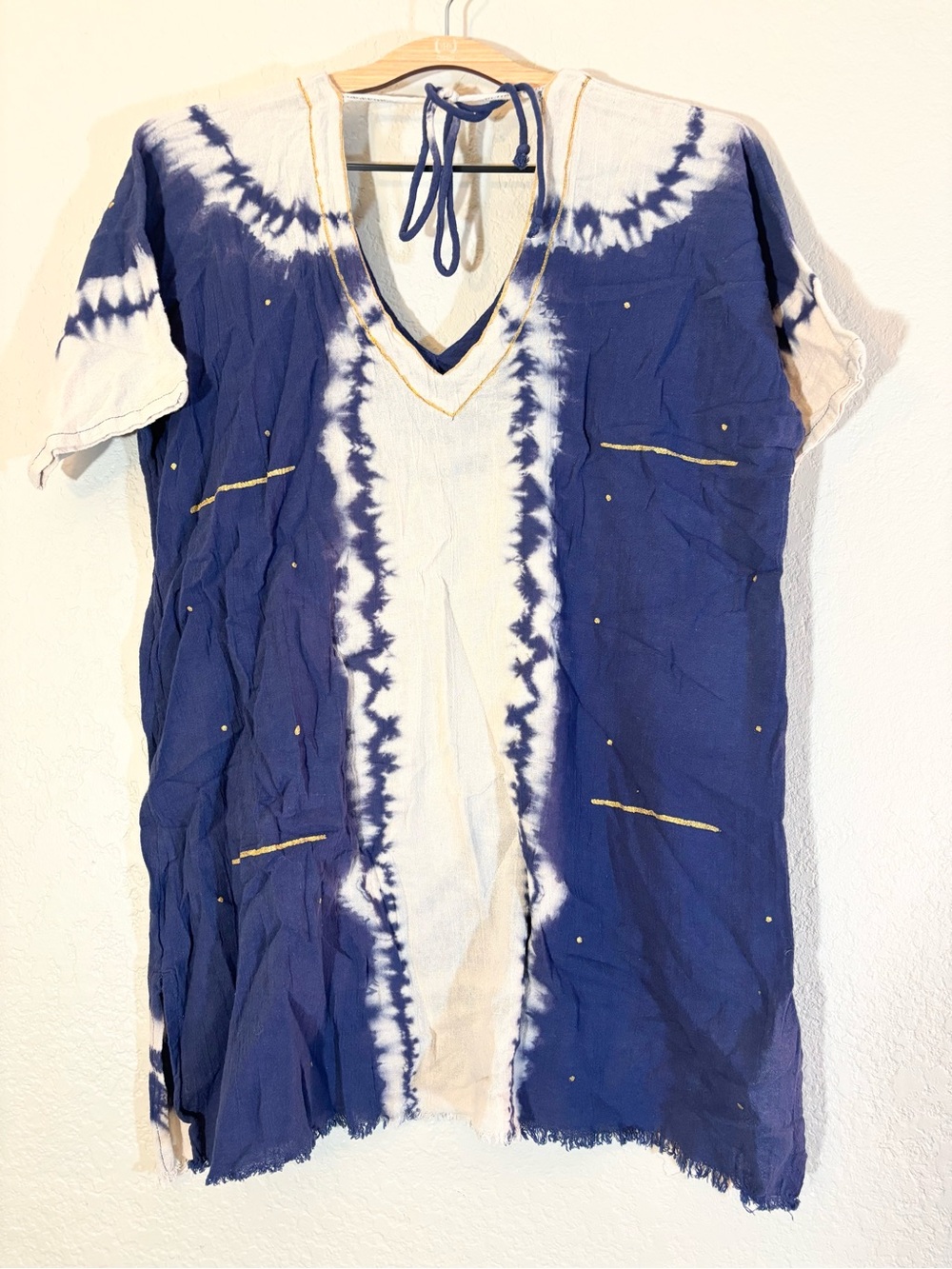 Natural Life Sayulita Kaftan Blue Tie Dye Swim Coverup OS - Picture 6 of 10